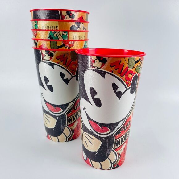 Disney Other - 6 Disney Mickey Mouse 32oz Plastic Party Cups Vintage Comic Tumbler Designware